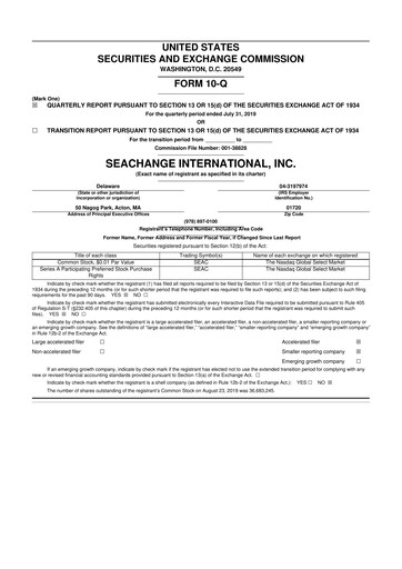 Thumbnail SeaChange International 10-Q Quarterly Report FY2020 