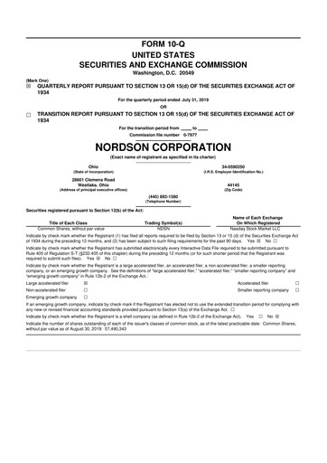 Thumbnail Nordson 10-Q Quarterly Report FY2019 