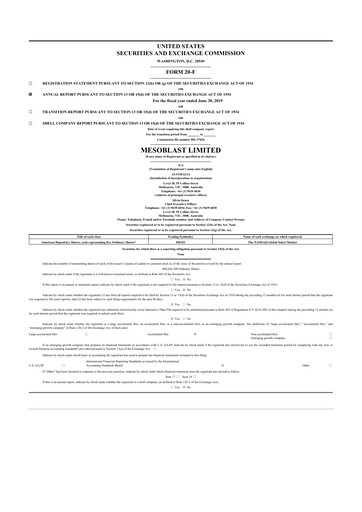 Vorschaubild Mesoblast
 20-F Jahresbericht 2019