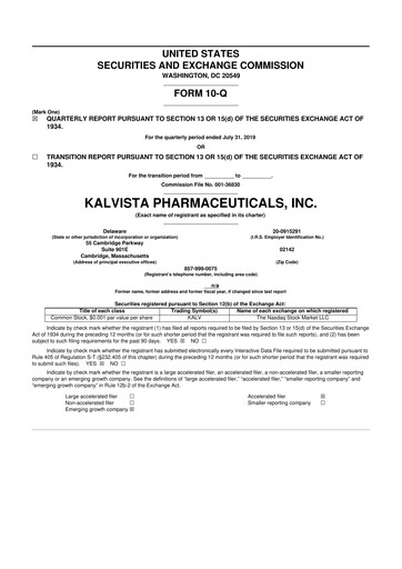 Thumbnail KalVista Pharmaceuticals 10-Q Quarterly Report FY2020 