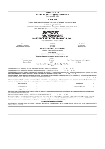 Vorschaubild MasterCraft Boat 10-K Jahresbericht 2019