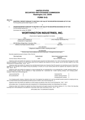 Thumbnail Worthington Enterprises 10-Q Quarterly Report FY2020 