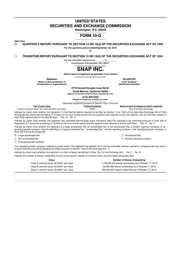 Thumbnail Snap 10-Q Quarterly Report FY2019 