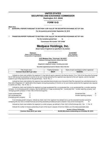 Thumbnail Medpace 10-Q Quarterly Report FY2019 