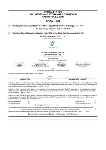 Miniature Magnera 10-Q Rapport trimestriel 2019 