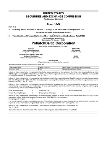 Thumbnail PotlatchDeltic
 10-Q Quarterly Report FY 