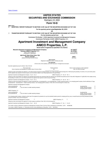 Thumbnail Aimco 10-Q Quarterly Report FY 