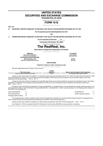 Thumbnail The RealReal
 10-Q Quarterly Report FY2019 