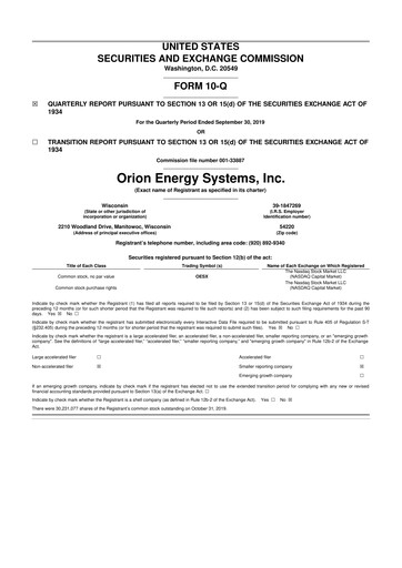 Thumbnail Orion Energy Systems
 10-Q Quarterly Report FY2020 