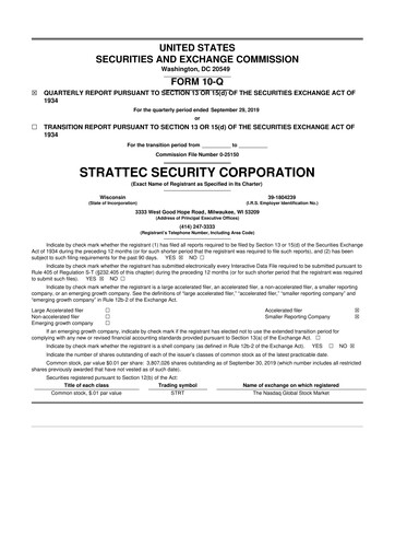Vorschaubild Strattec Security 10-Q Quartalsbericht 2020 