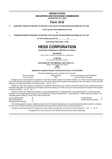 Vorschaubild Hess 10-Q Quartalsbericht 2019 