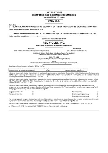 Thumbnail Red Violet 10-Q Quarterly Report FY2019 