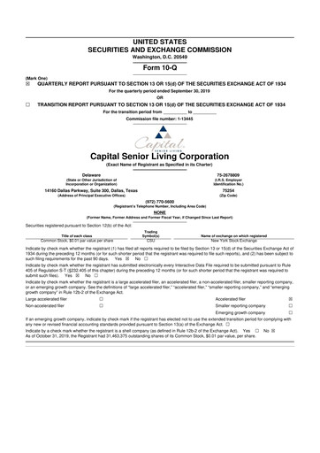 Thumbnail Sonida Senior Living 10-Q Quarterly Report FY2019 