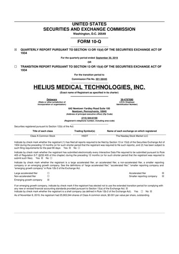 Thumbnail Solana Company 10-Q Quarterly Report FY2019 