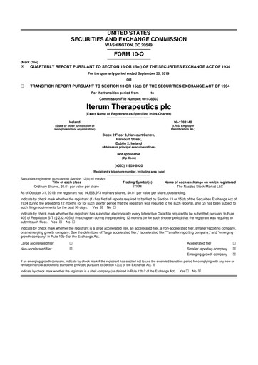 Thumbnail Iterum Therapeutics 10-Q Quarterly Report FY2019 