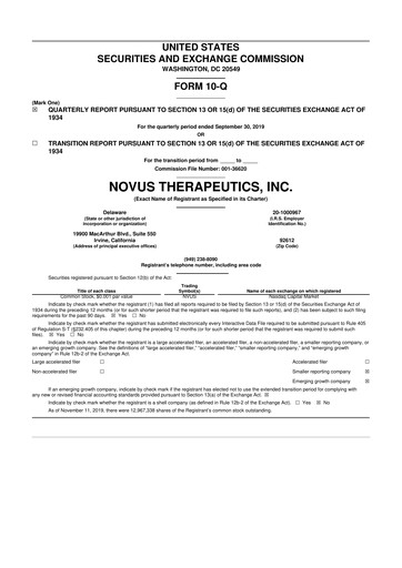Thumbnail Eledon Pharmaceuticals 10-Q Quarterly Report FY2019 