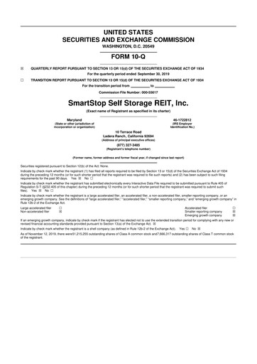 Vorschaubild SmartStop Self Storage REIT 10-Q Quartalsbericht 2019 