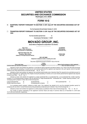 Thumbnail Movado Group 10-Q Quarterly Report FY2020 
