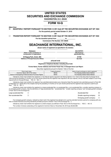 Thumbnail SeaChange International 10-Q Quarterly Report FY2020 