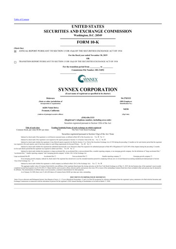 Thumbnail TD Synnex 10-K Annual Report 2019