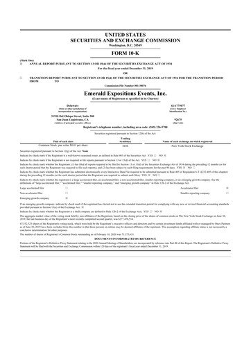 Thumbnail Emerald Holding 10-K Annual Report 2019