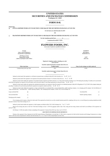 Thumbnail Flowers Foods
 10-K Annual Report 2019