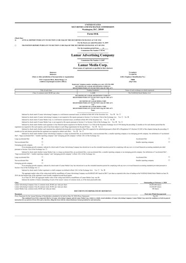 Thumbnail Lamar Advertising 10-K Annual Report 