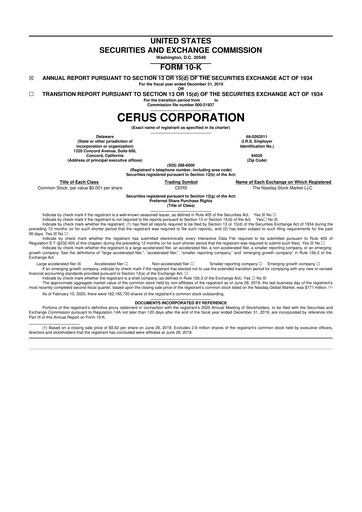 Thumbnail Cerus Corporation 10-K Annual Report 2019