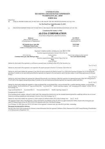 Thumbnail Alcoa 10-K Annual Report 2019