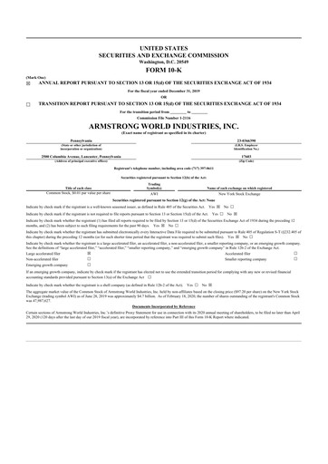 Thumbnail Armstrong World Industries
 10-K Annual Report 2019