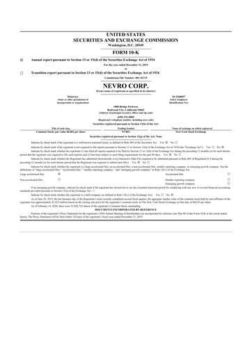 Thumbnail Nevro
 10-K Annual Report 2019