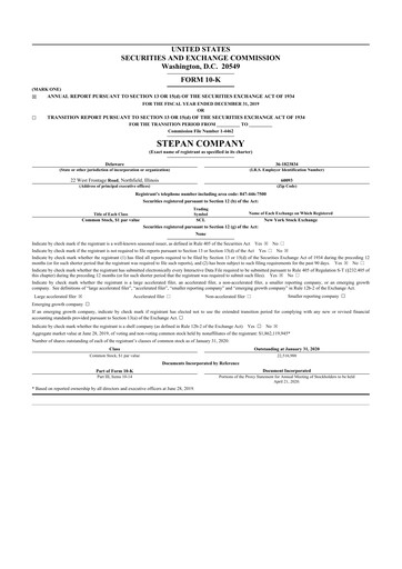 Thumbnail Stepan Company
 10-K Annual Report 2019