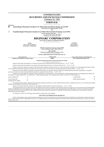 Thumbnail Digimarc
 10-K Annual Report 2019