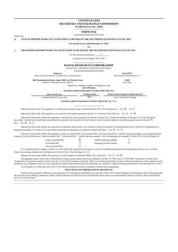 Miniature Range Resources
 10-K Rapport annuel 2019