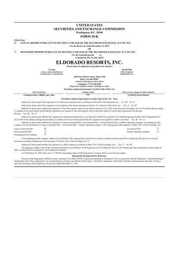 Thumbnail Caesars Entertainment
 10-K Annual Report 2019