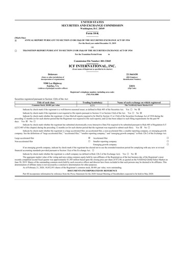 Thumbnail ICF International 10-K Annual Report 2019