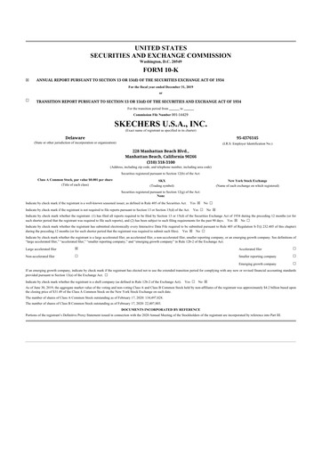 Thumbnail Skechers
 10-K Annual Report 2019