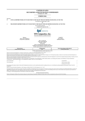 Vorschaubild TPI Composites 10-K Jahresbericht 2019