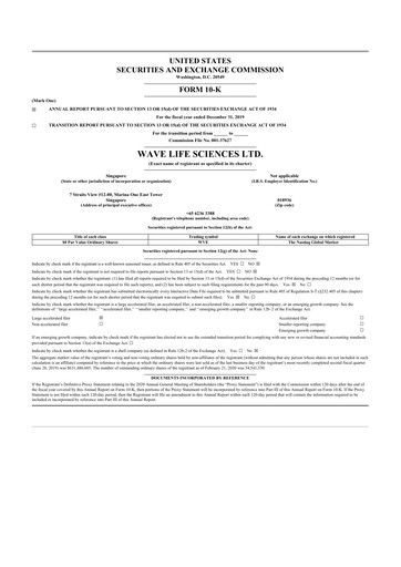Thumbnail Wave Life Sciences 10-K Annual Report 