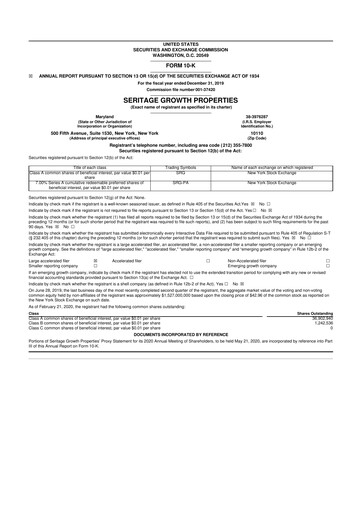 Thumbnail Seritage Growth Properties
 10-K Annual Report 2019