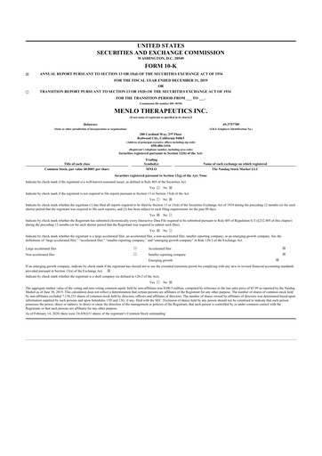 Thumbnail VYNE Therapeutics 10-K Annual Report 2019