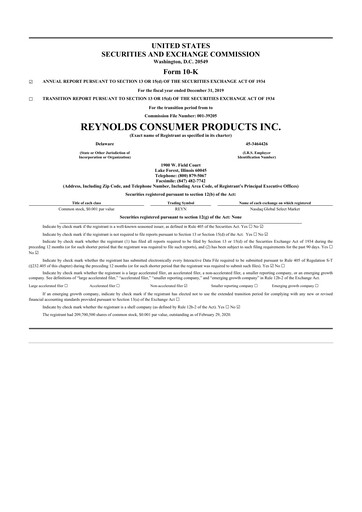 Thumbnail Reynolds Consumer Products 10-K Annual Report 