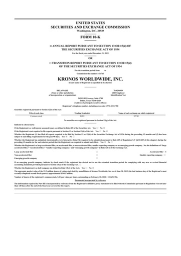 Thumbnail Kronos Worldwide 10-K Annual Report 2019