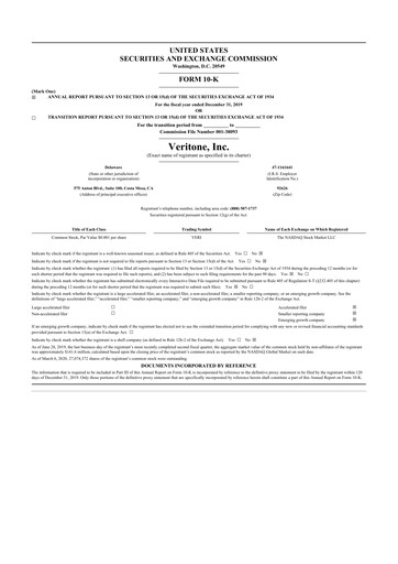 Thumbnail Veritone 10-K Annual Report 2019