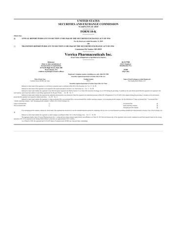 Thumbnail Verrica Pharmaceuticals 10-K Annual Report 2019