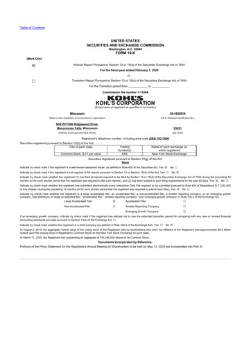 Thumbnail Kohl's
 10-K Annual Report 2019