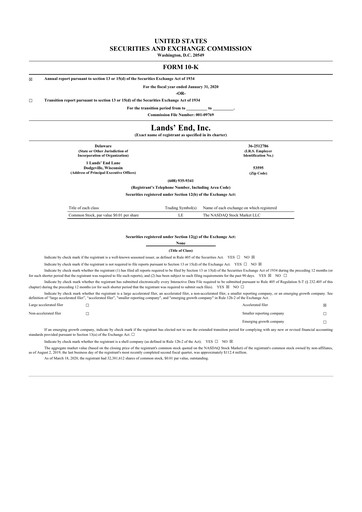 Thumbnail Lands' End
 10-K Annual Report 2019