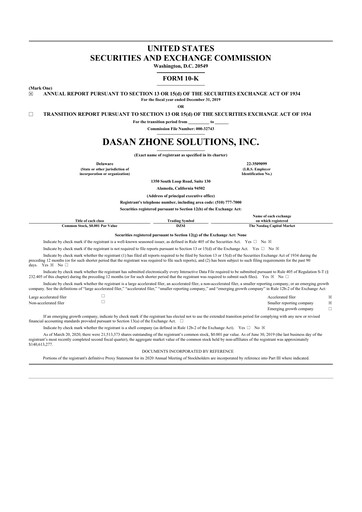 Thumbnail DZS Inc 10-K Annual Report 2019