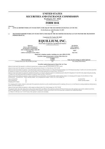Thumbnail Equillium 10-K Annual Report 2019