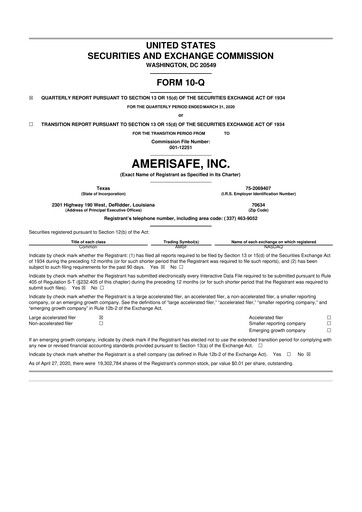 Thumbnail AMERISAFE 10-Q Quarterly Report FY2020 